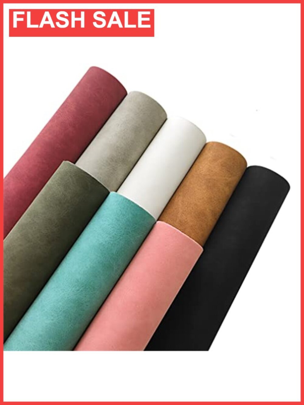 Faux Suede PU Leather Fabric 8 Pc Sheets for DIY Crafts